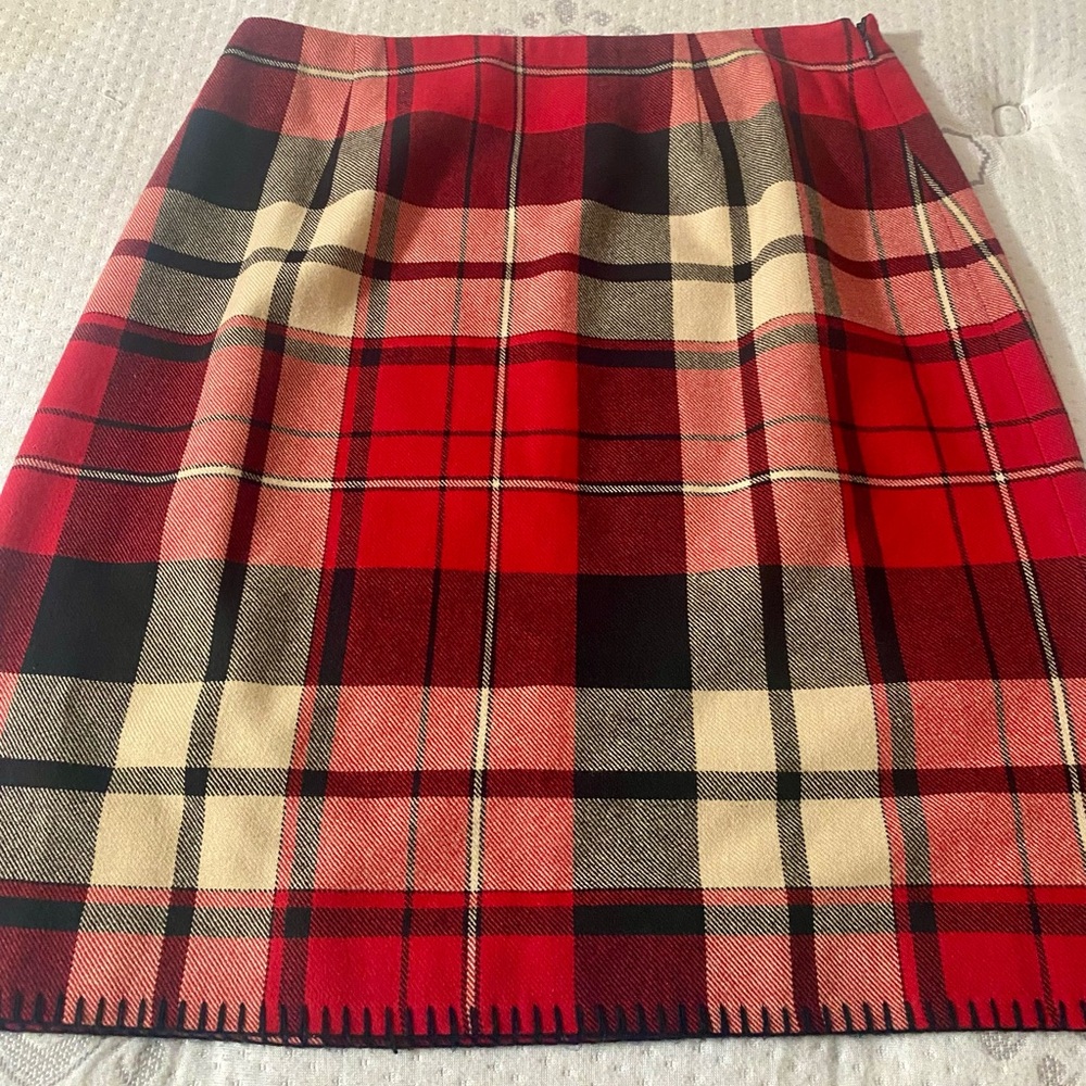 Plaid Red and Black Women's Wool Skirt by Telluride Clothing Co.